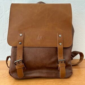 LXY Vegan Leather Backpack Laptop Bookbag